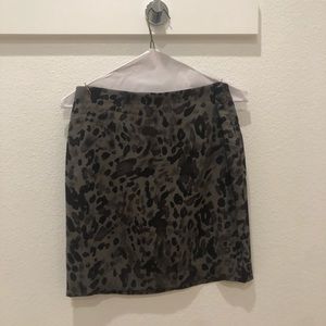 Gray Animal Print Mini Skirt